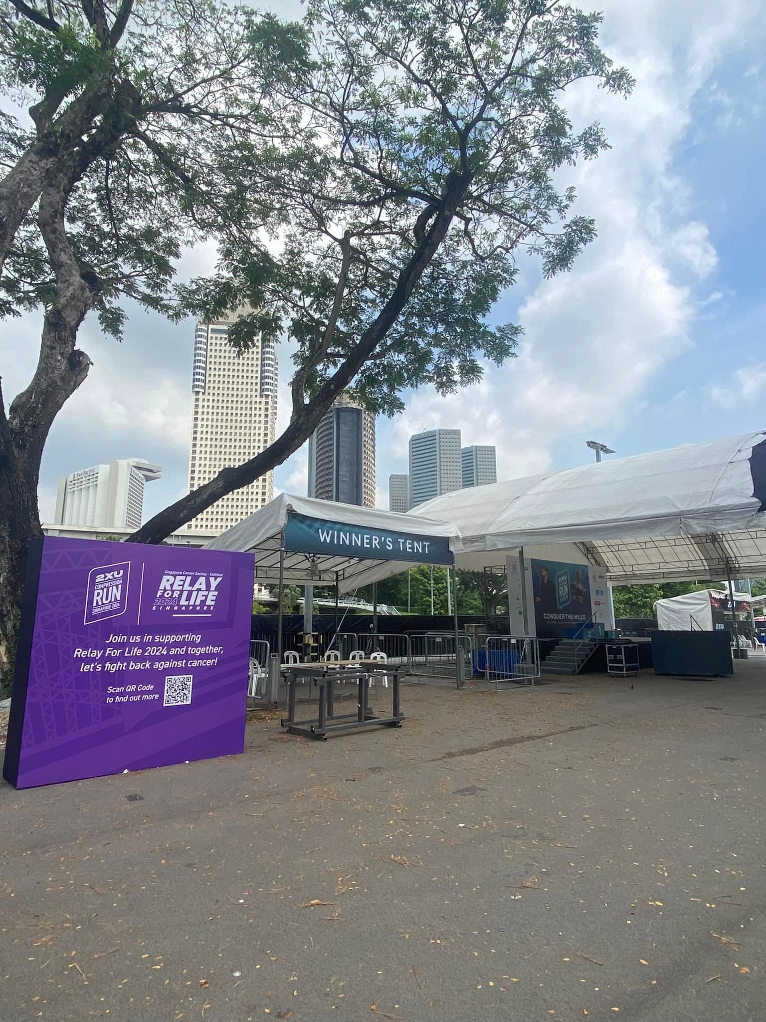 Tentage and support equipment on site